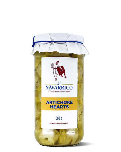 photograph of jar of artichoke hearts