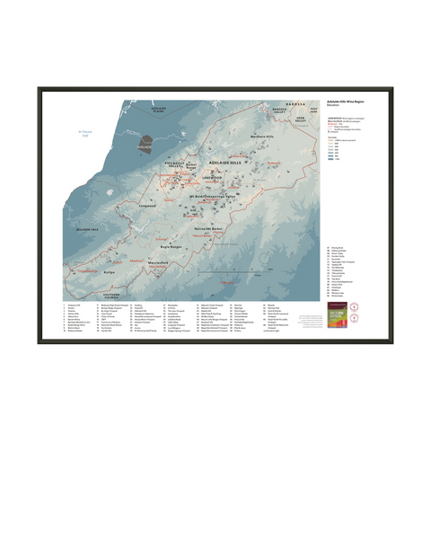 Adelaide Hills Wine Region Map