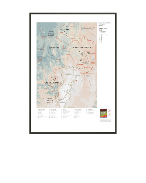 Southern New South Wales Wine Regions Map