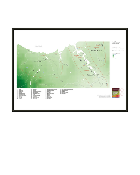 North Tasmania Wine Regions Map