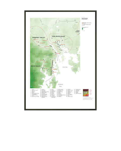 South Tasmania Wine Regions Map