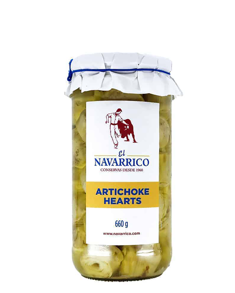 a jar of artichoke hearts with paper across the top